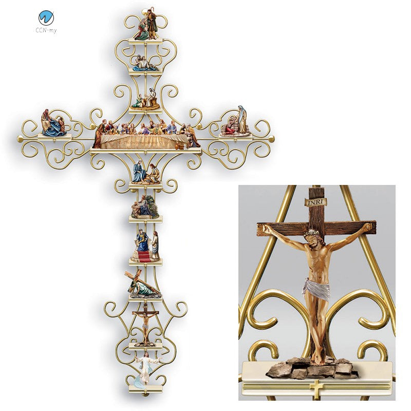 Cruz da Vida - A Jornada de Cristo Representada em Cada Detalhe desta Obra feita de alumínio