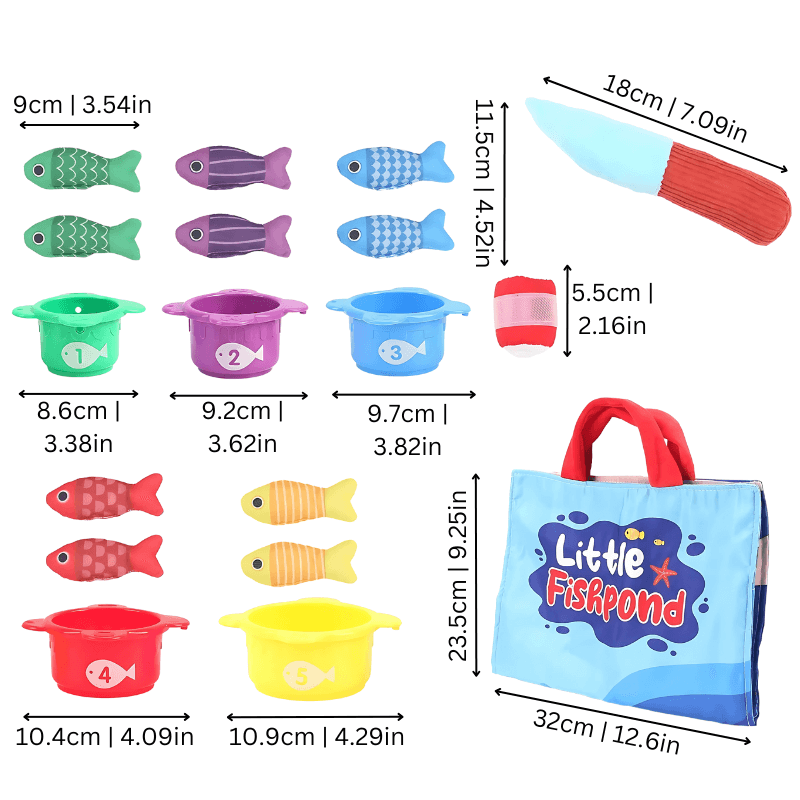 Prazer de Pescar | Conjunto de pesca Montessori para aprendizagem infantil