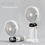 Portable Mini Handheld Fan USB Rechargeable 5-Speed with Phone Stand