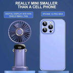 Portable Mini Handheld Fan USB Rechargeable 5-Speed with Phone Stand