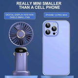 Portable Mini Handheld Fan USB Rechargeable 5-Speed with Phone Stand
