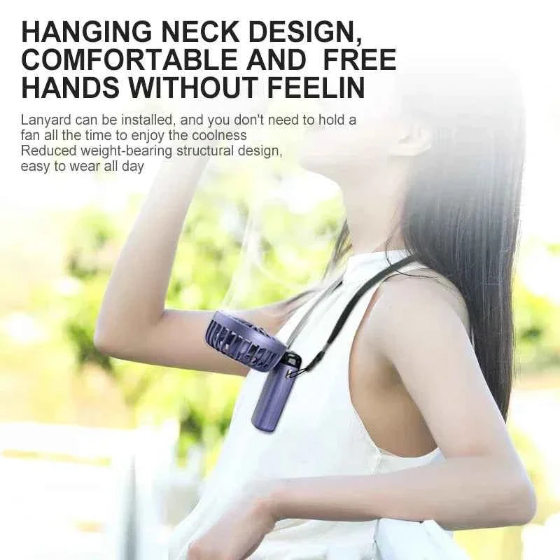 Portable Mini Handheld Fan USB Rechargeable 5-Speed with Phone Stand