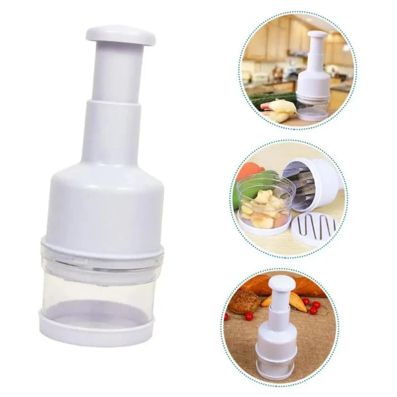 QuickChop™ – Stainless Steel Hand-Press Veggie Cutter