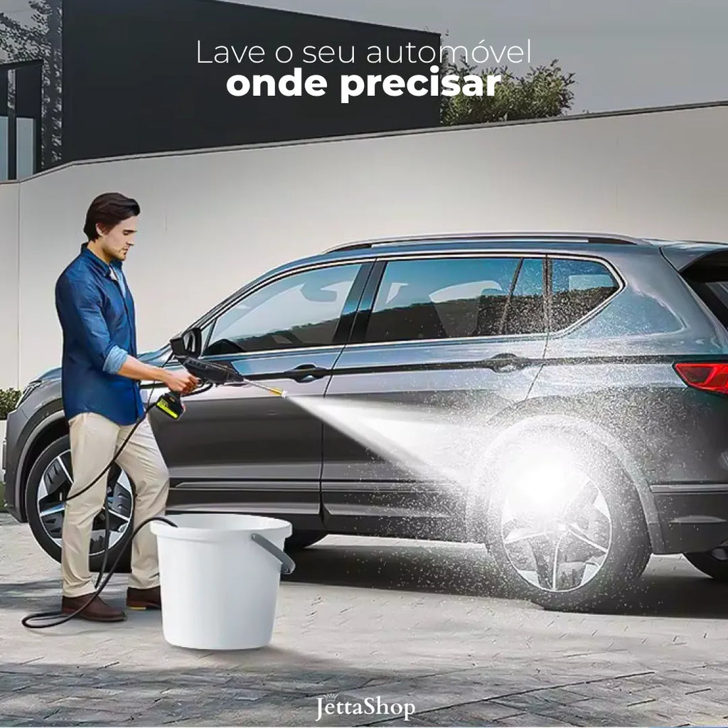 Pistola de Alta Pressão JettaWash™ - Kit Completo Com Maleta e Bateria Recarregável